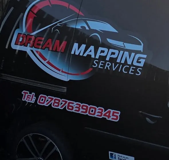 Dream Mapping Services branded van with phone number 07876 390345